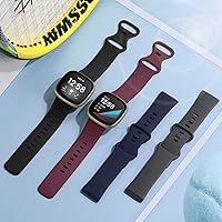 Vista 3 de Getino Compatible con Fitbit Sense 2/ Bandas Sense/Versa 4/ Bandas Versa 3 para Mujeres y Hombres, Accesorios Deportivos de Silicona, Banda