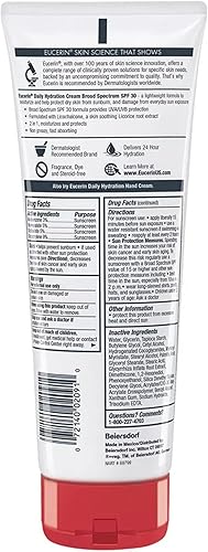 Miniatura 11 de Eucerin Hidratación diaria de amplio espectro SPF 30 protector solar crema corporal para piel seca, crema hidratante sin fragancia, tubo de 8 onzas