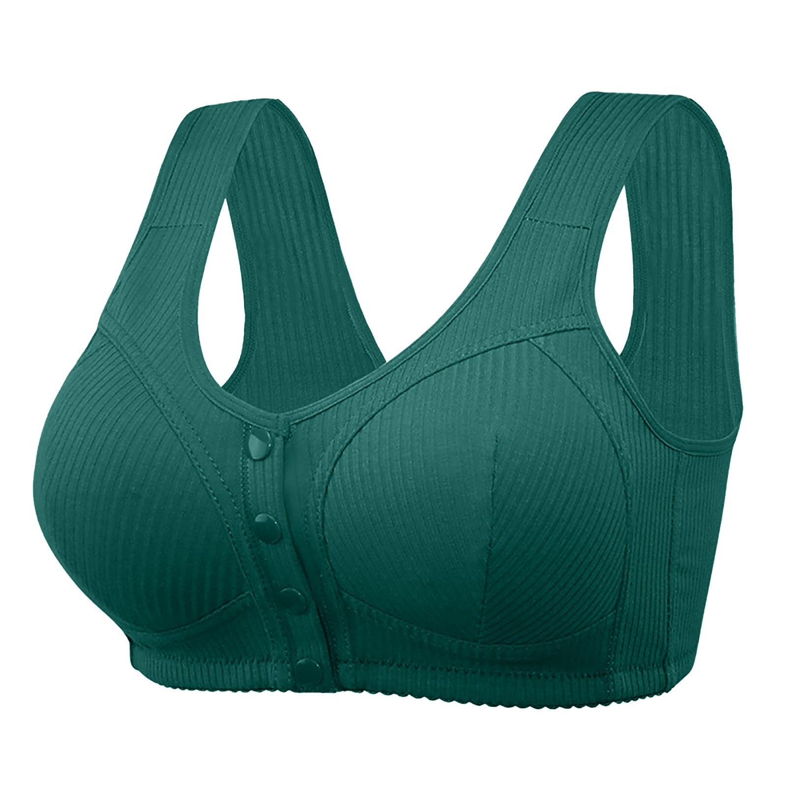 Sujetadores de cierre frontal para mujer, sostén cómodo push up, ropa interior transpirable suave con correas de hombro ajustables, brasier inalámbrico para uso diario, brasier de figura completa con