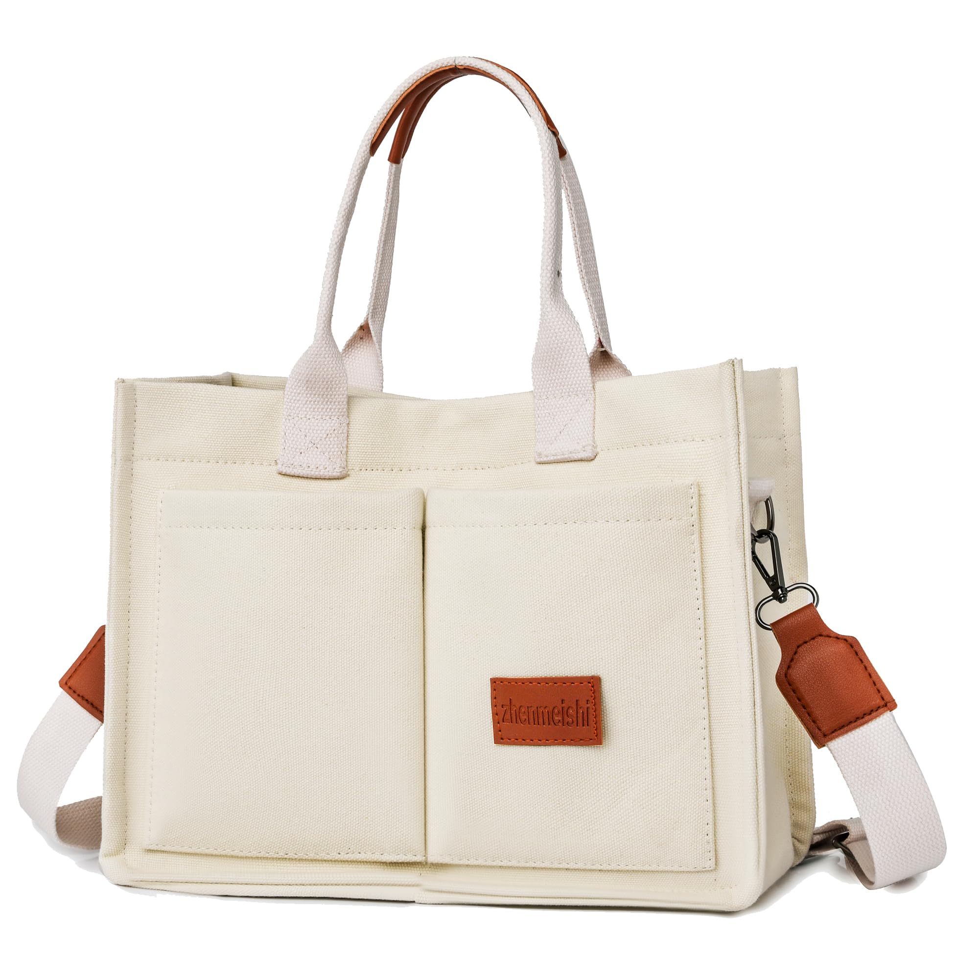 VODIU Canvas Tote Bag for Women,Laptop Bag Work Tote Bag Women Crossbody Purse Handbag Shoulder Travel Messenger Gym Tote