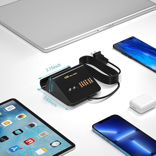 Miniatura 4 de Estación de carga USB C de 35 W, VHBW de 6 puertos (3 USB-C y 3 USB-A) Estación de carga rápida de escritorio para iPhone 141312, Samsung Galaxy