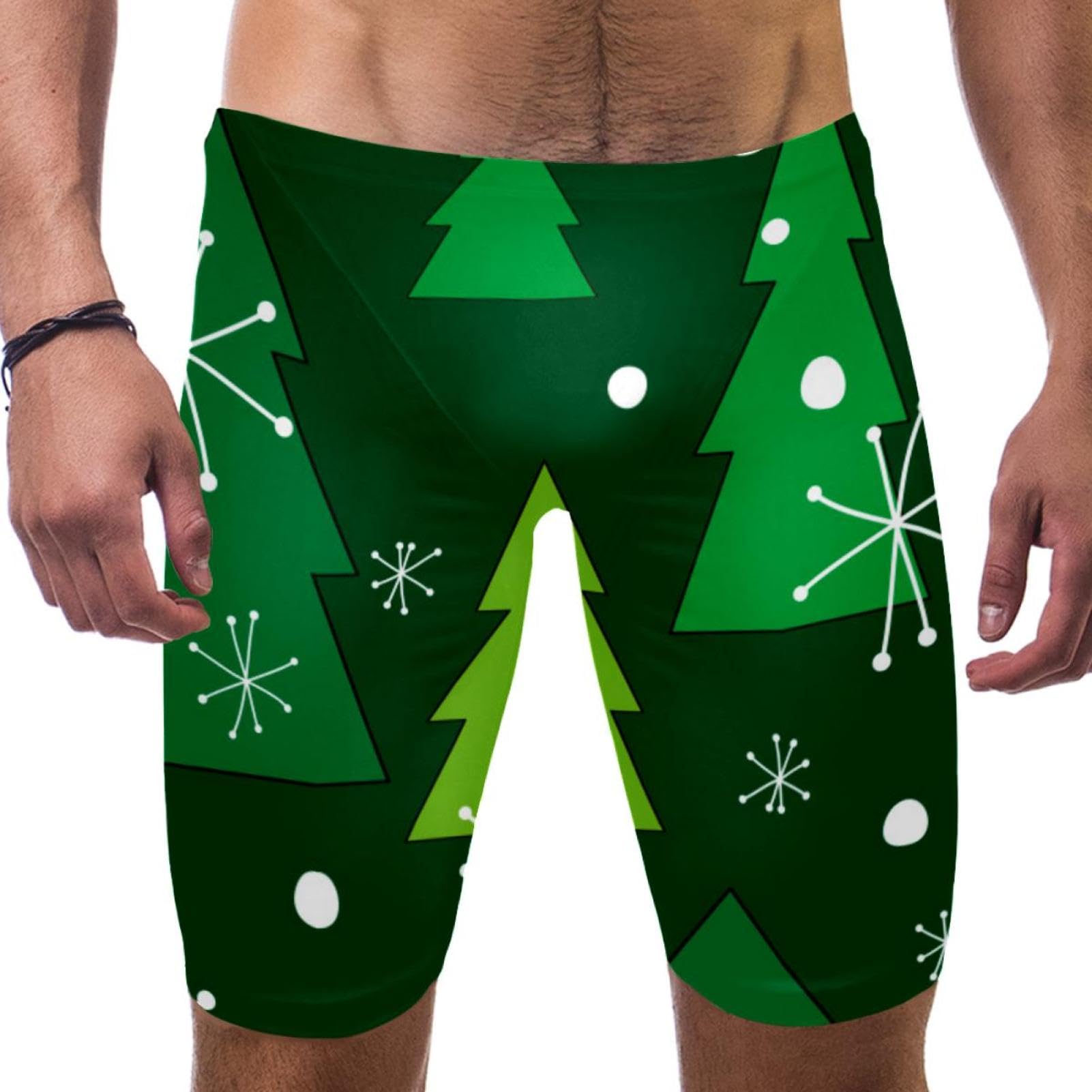 Traje de baño de carreras para hombre verde Navidad de resistencia 7