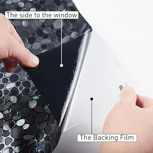 Miniatura 6 de LEMON CLOUD Película de vinilo para ventana, calcomanías decorativas 3D manchadas para vidrio, cubierta estática de ventana de puerta, calcomanías