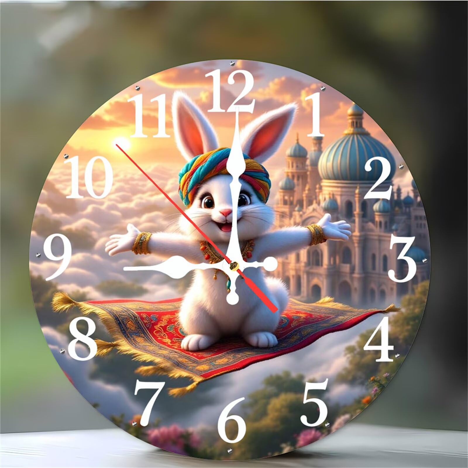 Horloge murale silencieuse quartz 12 pouces avec grands chiffres arabes