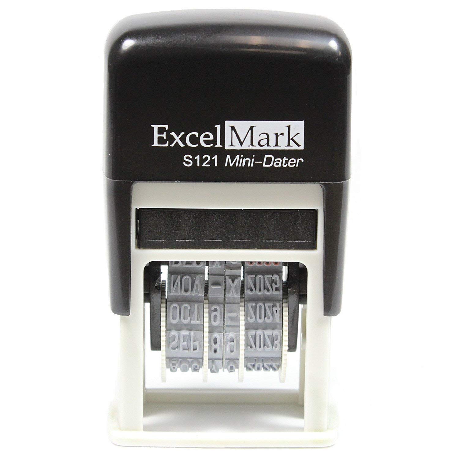 ExcelMarkSelf-Inking Date Stamp - Military Style/Euro Style - S121 (Black Ink)