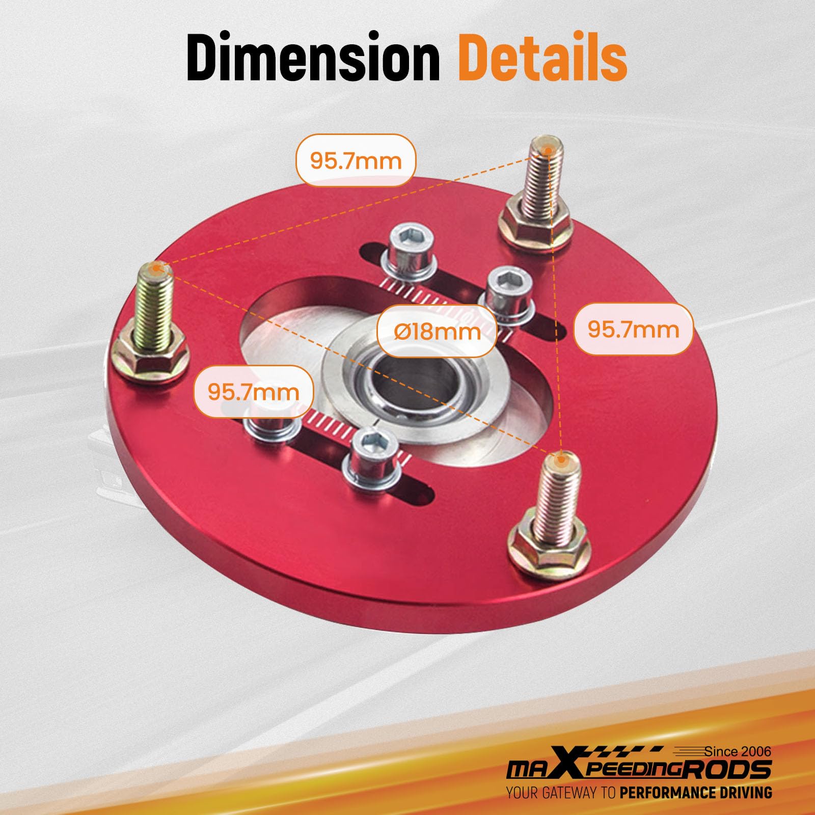 maXpeedingrods Piastre di camber caster Domlager Supporti superiori per BMW Serie 3 E36 325 91–98 rosso