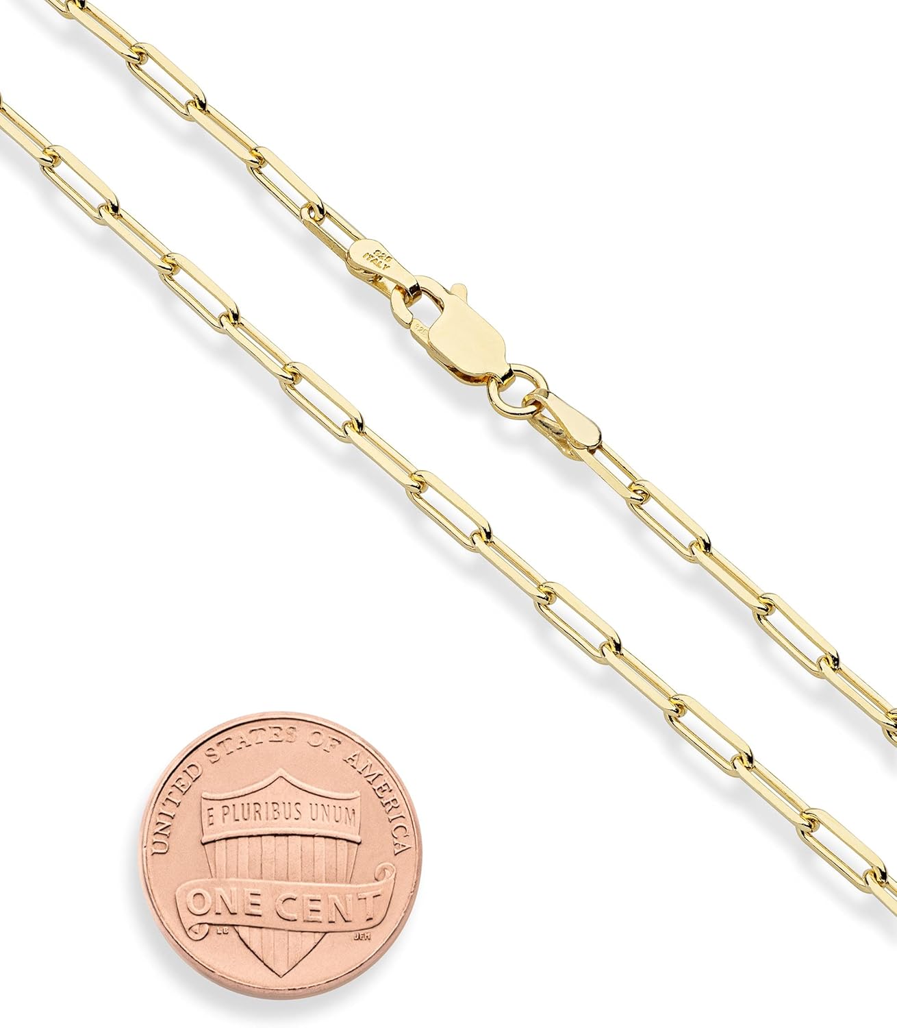 Miabella Solid 925 Sterling Silver 2.5mm Paperclip Link Chain Anklet Ankle Bracelet for Women, Made in Italy - Image 2