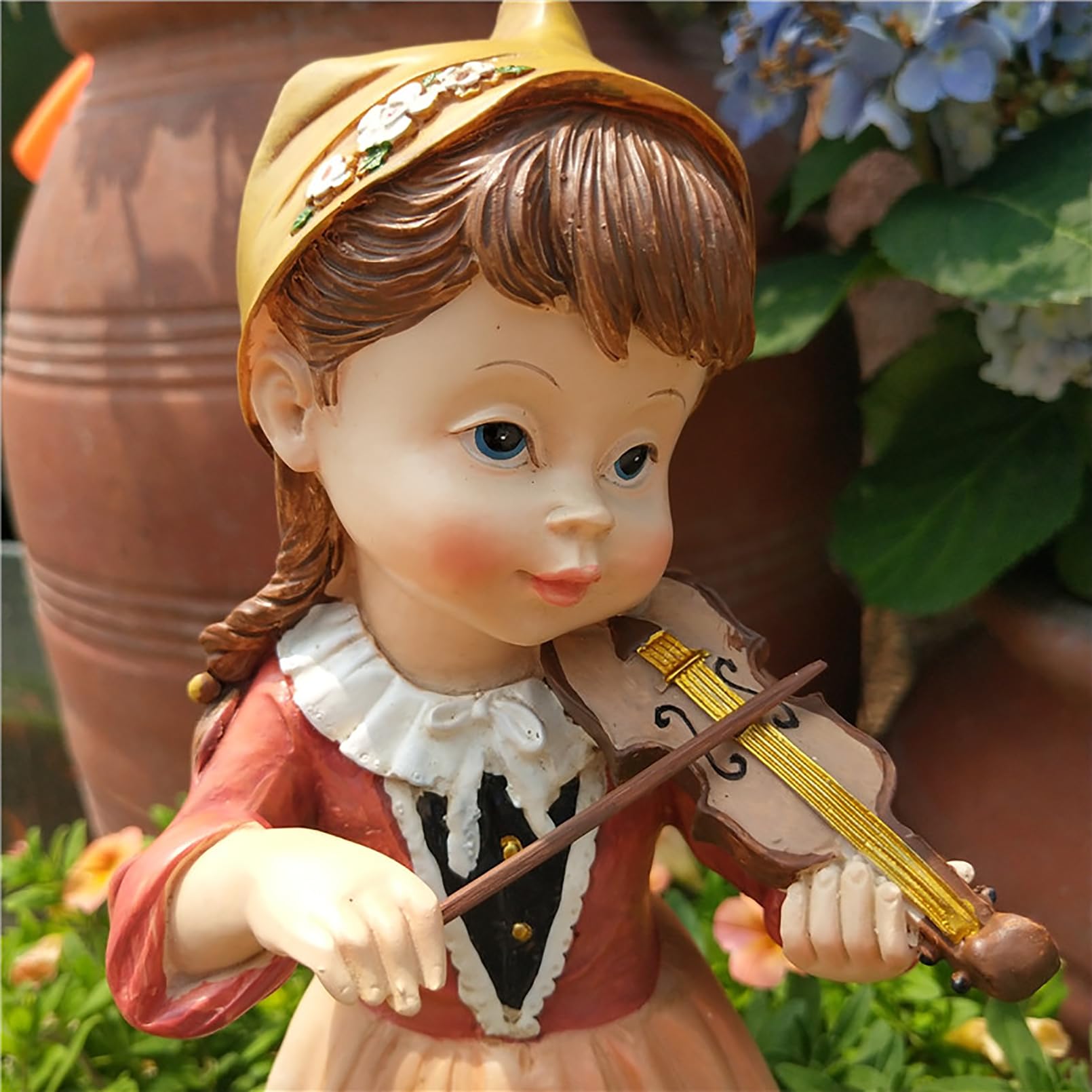 Figura decorativa de jardín, elegante escultura de niña, figura de jardín al aire libre, resina resistente a la intemperie, estatua de jardín, balcón, decoración del hogar, jardín, patio, 30