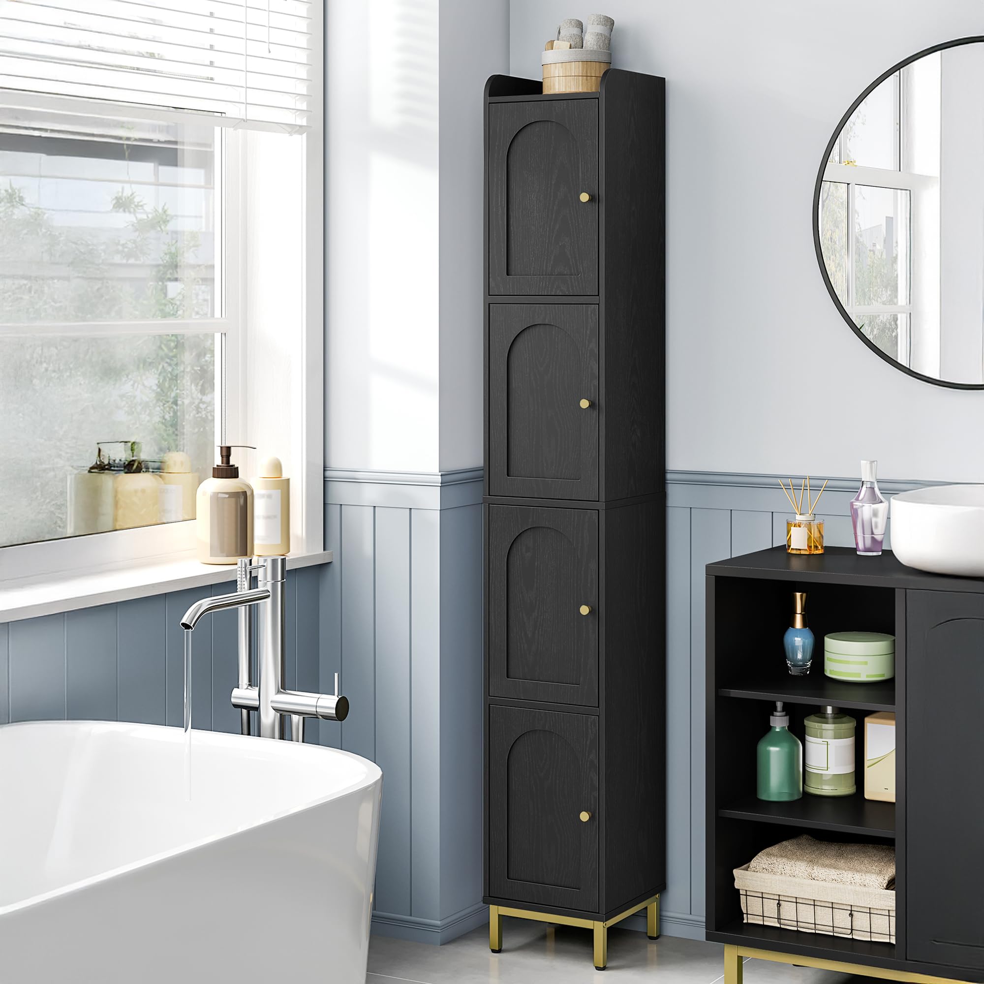 スリムビューティハウス　リアライズER4-11-3 Amazon.com: Hzuaneri 4-Tier Narrow Tall Storage Cabinet, Slim