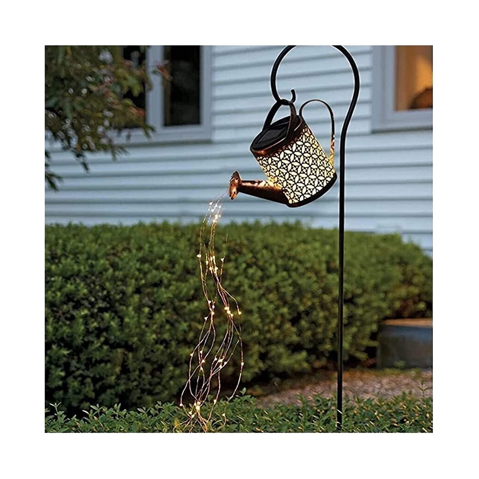 DIY Star Shower Solar Garden Art Can Light Outdoor Decor LED Lights Fairy Copper Wire Waterproof String Lights Butterfly Ladybug Vine Solar Watering Lights