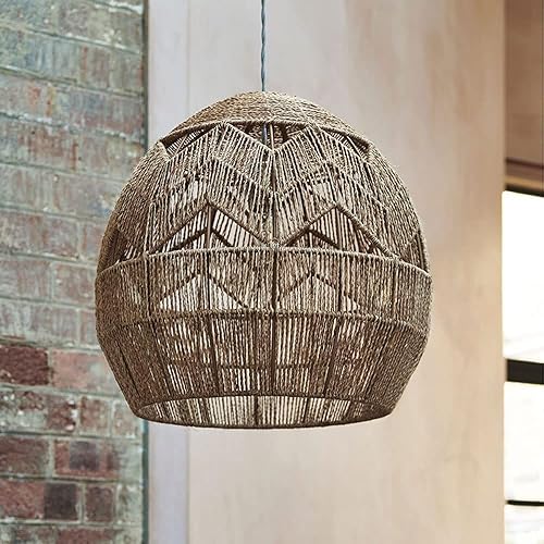 Miniatura 3 de Lámpara colgante de tejido de ratán rústico antiguo, hecho a mano, estilo bohemio, para cocina, isla, comedor, sala de estar, lámpara colgante