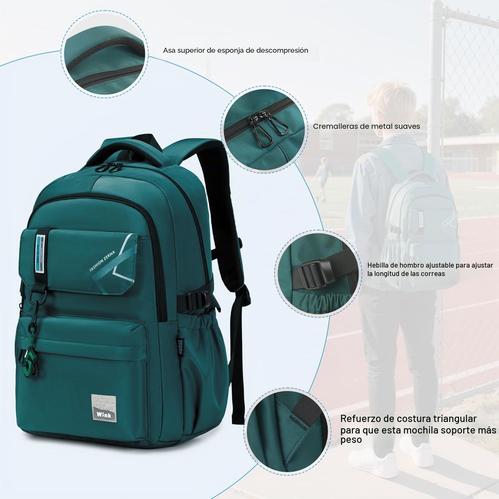 ZHIERNA Mochila escolar para niños, adolescentes, niñas, mochila escolar, mochila para niños de 8, 10, 14 años, mochila escolar grande para regalos escolares, escuela primaria o escuela secundaria
