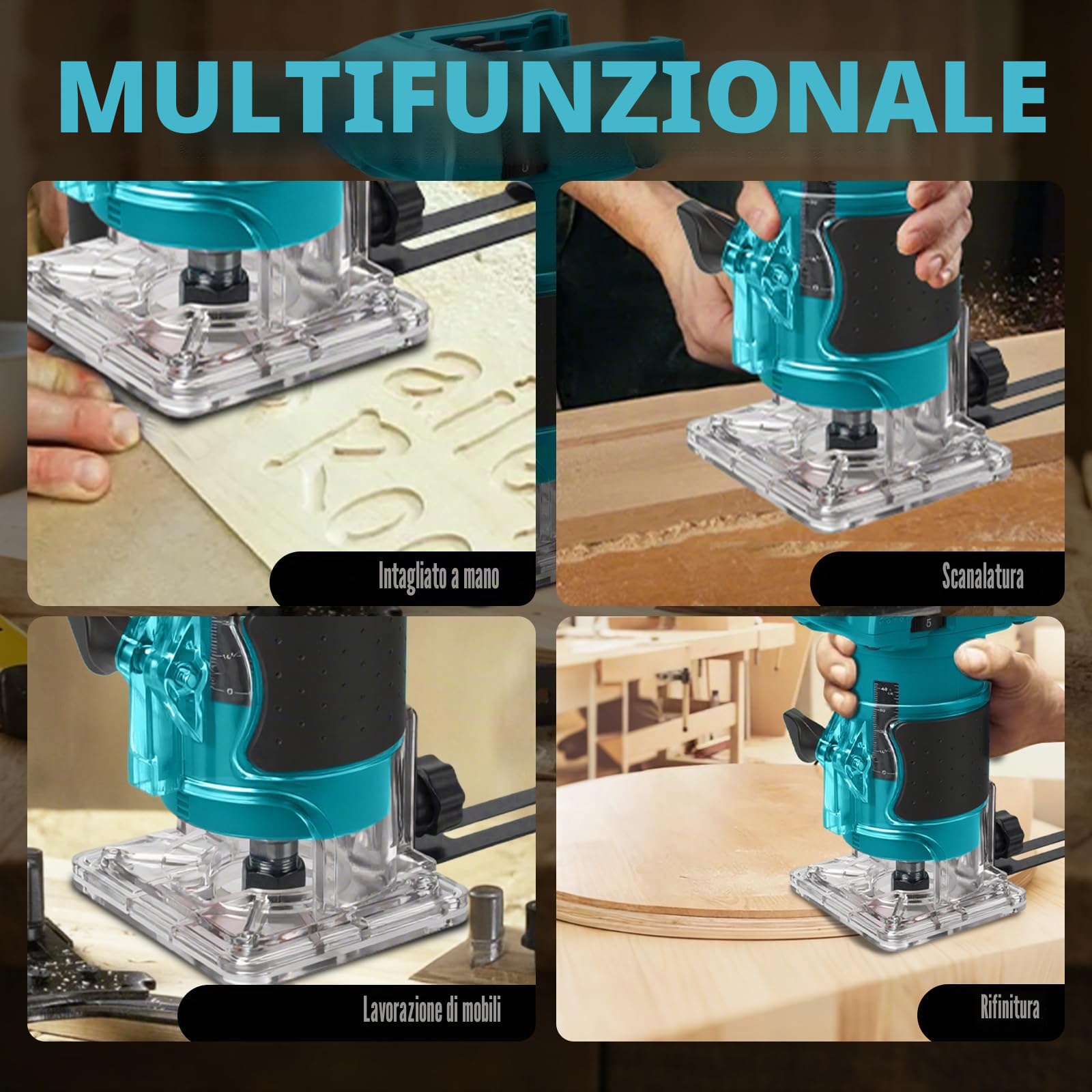 Fresatrice a Batteria 5 Velocità per Makita 18V (senza Batteria)