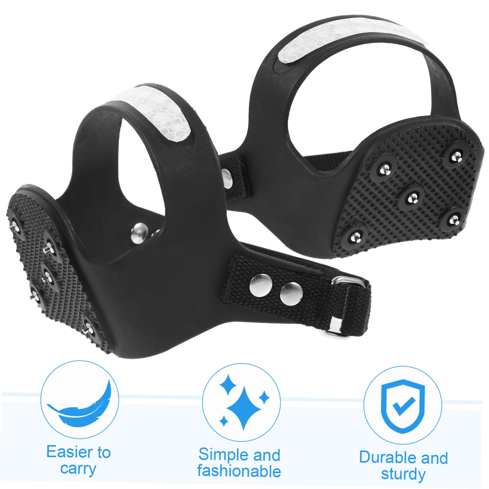 1paia Cramponi Antiscivolo Silicone Punte Per Scarpe Per Escursioni e Arrampicate Su Riflettente