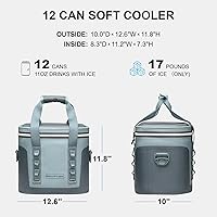 Vista 4 de SPARTER Enfriador suave portátil de 12 latas, IP68 Tizip cremallera a prueba de fugas para camping, pesca, playa, aire libre, hielera aislada