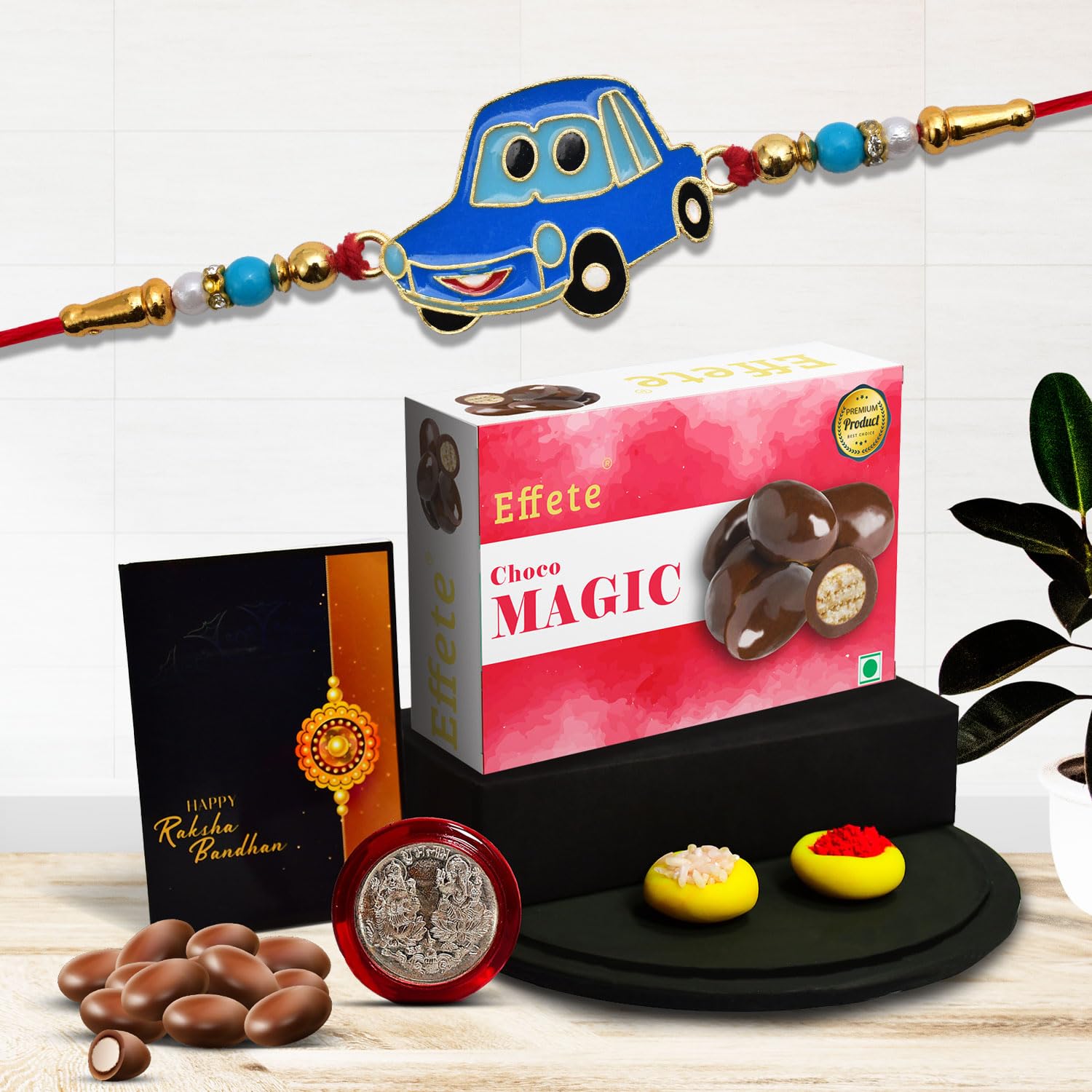 Oblivion Rakhi With Effete Choco Magic 32gm With Pooja Coin & Greeting Card, Rakhi Gift Set, Rakhi For Younger Brother, Rakhi Hamper For Brother, Rakhi For Brother With Chocolate (K1_109_CM32) (B0D8BSTX4N) Amazon Price History, Amazon Price Tracker