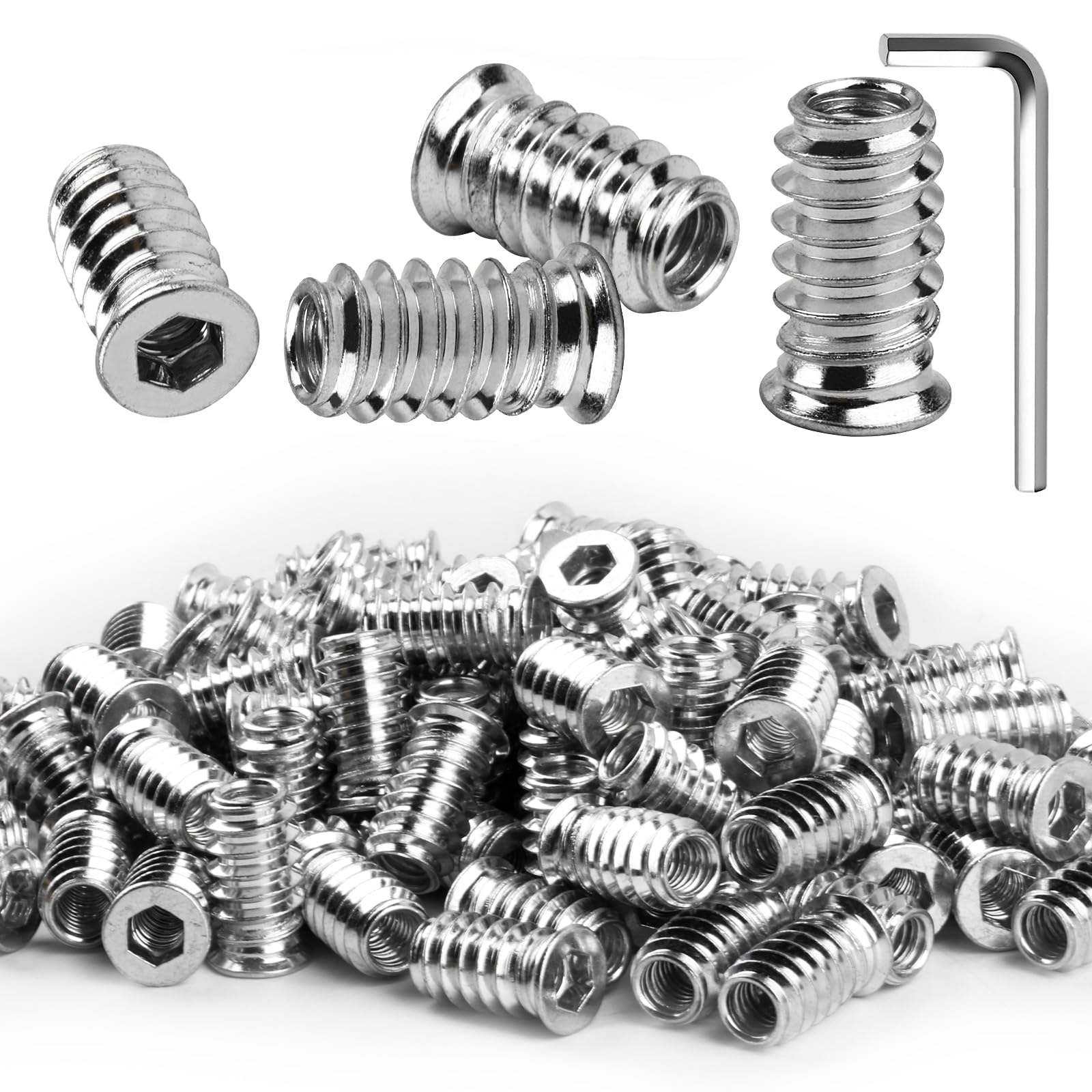Lot De 24 Inserts Filetés M6x17mm à Entraînement Hexagonal - Pour Meubles, écrous De Fixation, Marque Uxcell, Neuf