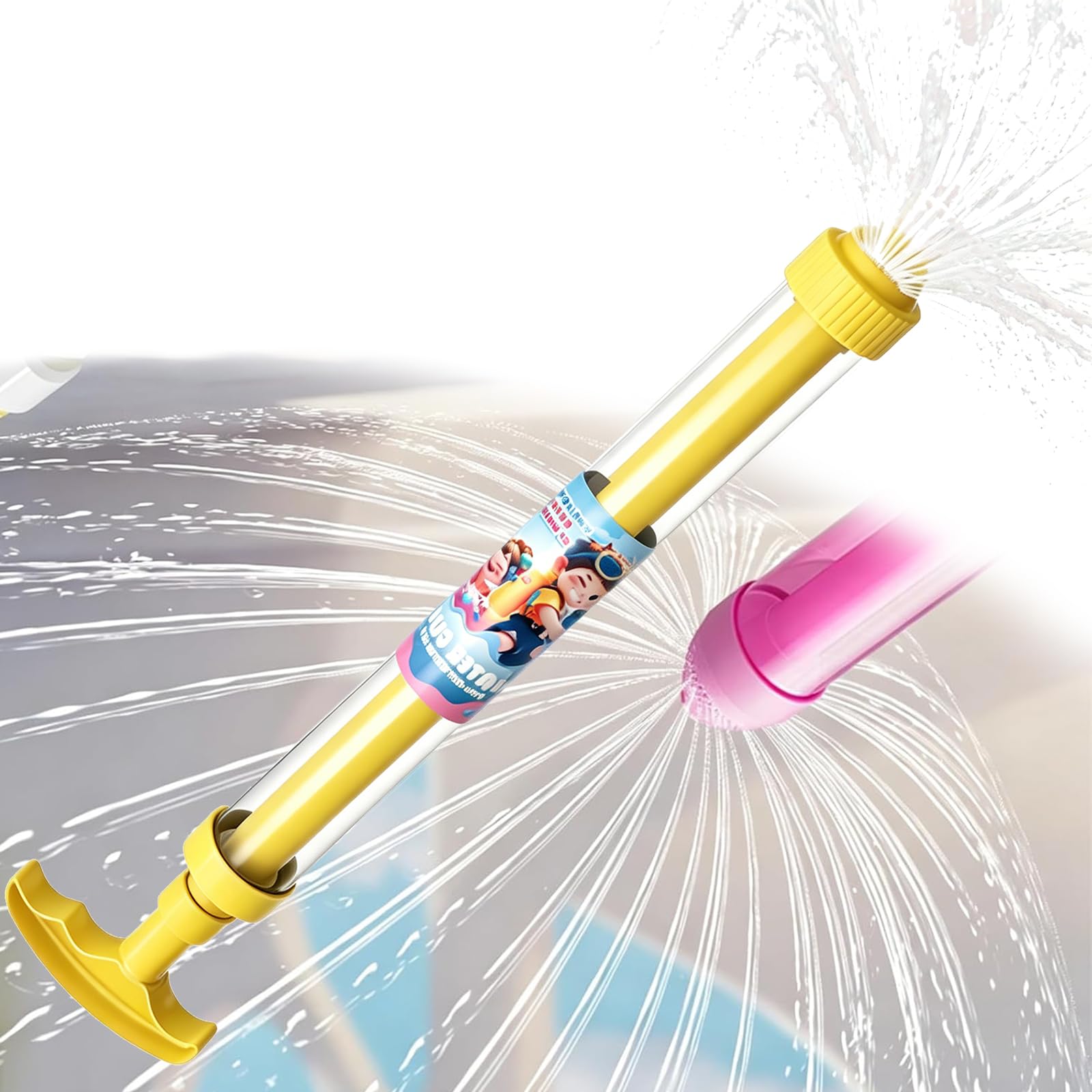 Firework Water Gun, 4PCS Romantic Firework Style Water Spray Toy, High Pressure Pull-Out Sprinkler Spray Toys, Water Firework Sprinkler for Outdoor Pool Beach Garden Party Water Toys (1PC-C)