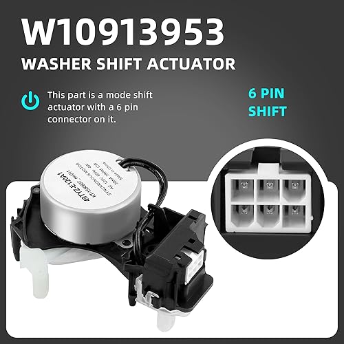 Miniatura 3 de Actuador de cambio de arandela W10913953 49tyz-e120a1 apto para Whirl-pool May-tag Ken-more arandela piezas, reemplaza W11481722 W10597177 W10815026