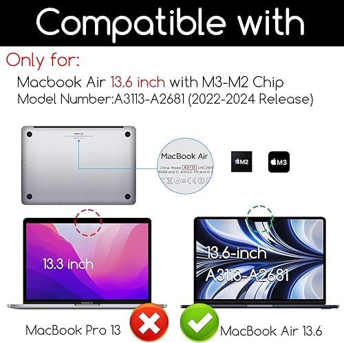 Miniatura 17 de KEANBOLL Paquete de 3 protectores de pantalla antirreflejos para MacBook Pro de 13 pulgadas M2 M1, MacBook Air 13 M1, modelo A2338 A2289 A2251 A2159