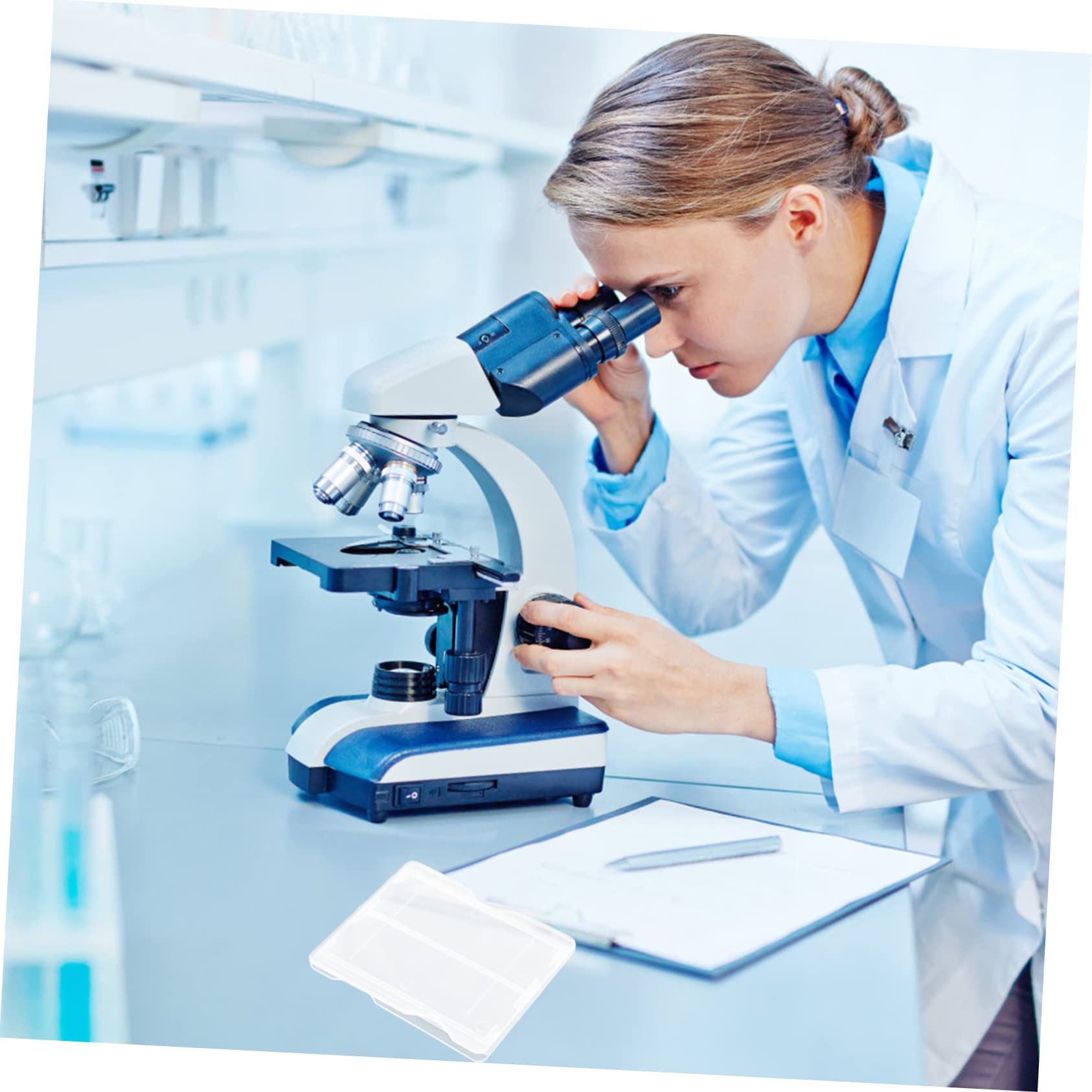 FUNOMOCYA 100pcs Box Slide Box Slide Out Storage Bins Microscope Slide Photo Boxes Board Game Storage 12x12 Paper Storage Microscope Accessories Storage Boxes Slides Polypropylene