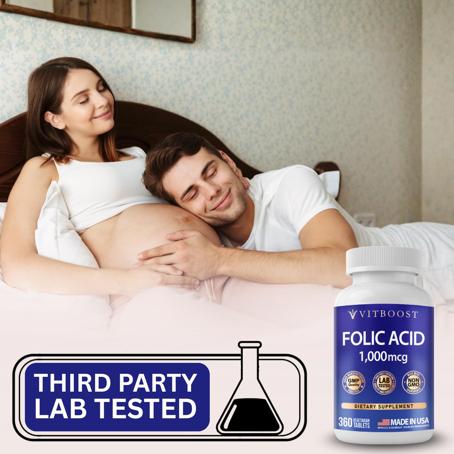 VITBOOST Folic Acid 1000 mcg (1667 mcg DFE) - Vitamin B9 Supplement, 360 CT — Amazon image 7