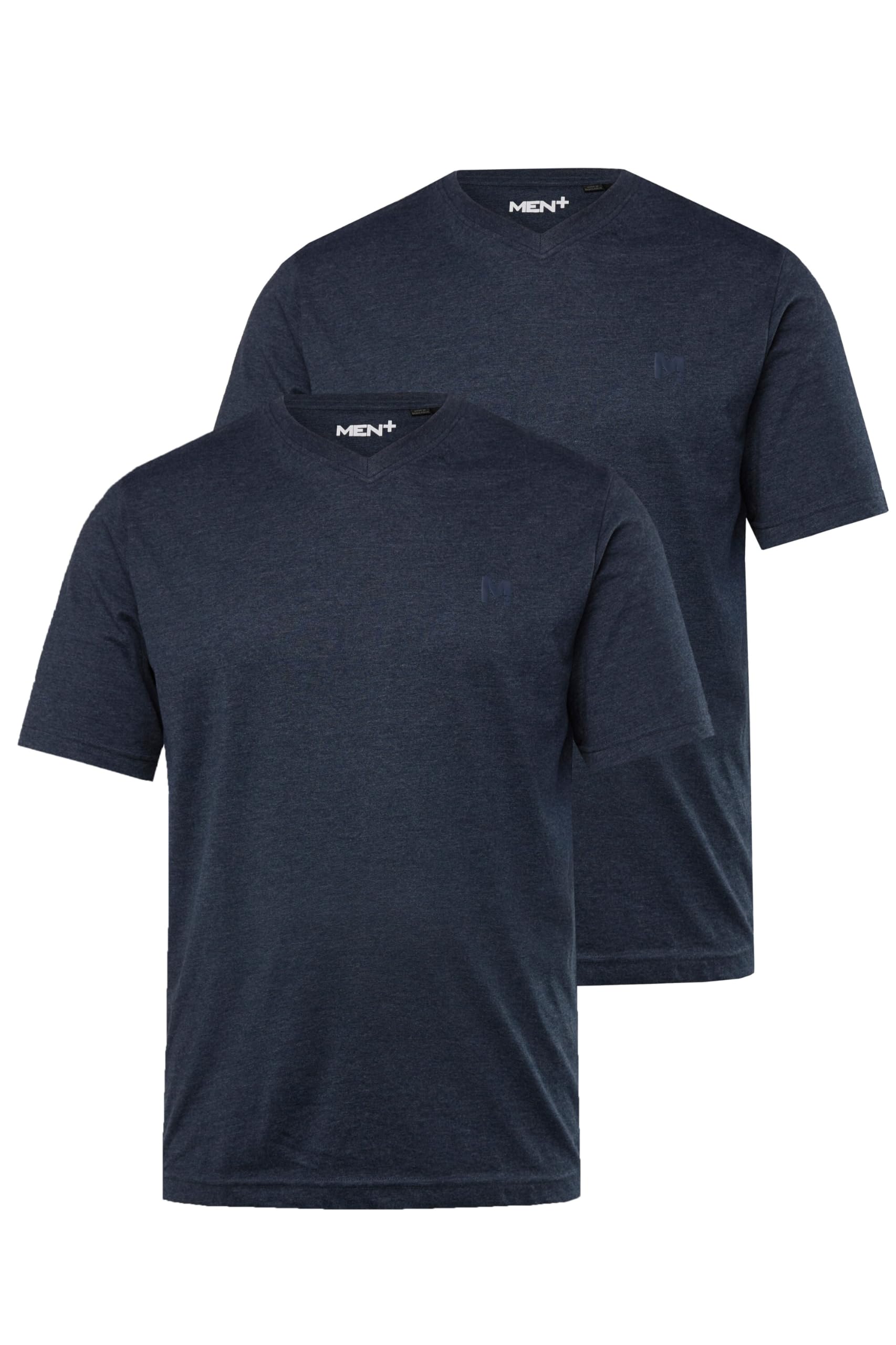 Men Plus Herren große Größen Übergrößen Menswear L-8XL T-Shirt, Basic, 2er-Pack, Halbarm, V-Ausschnitt 836299