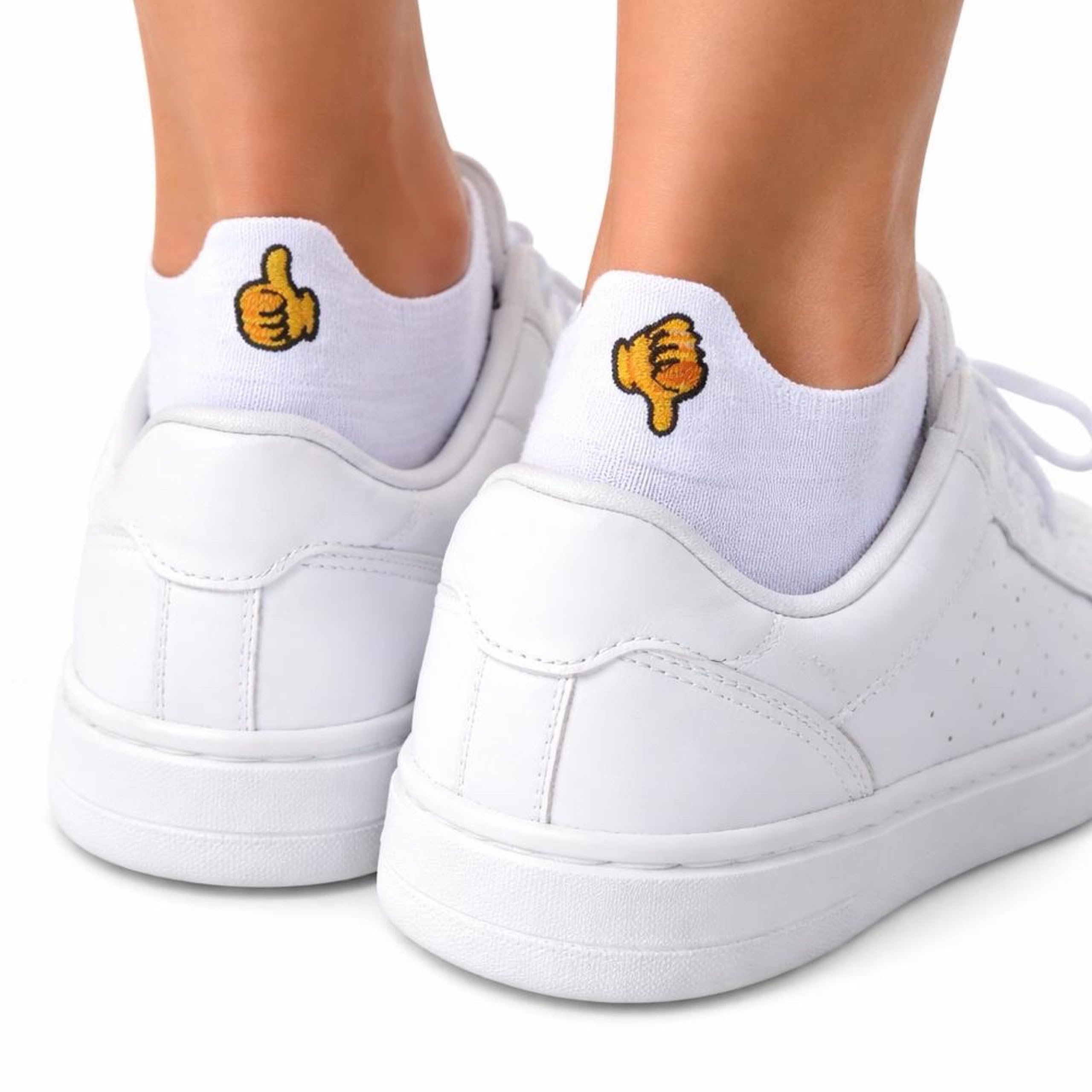 16 paires de chaussettes pour femmes avec motif talon, blanc 35-38