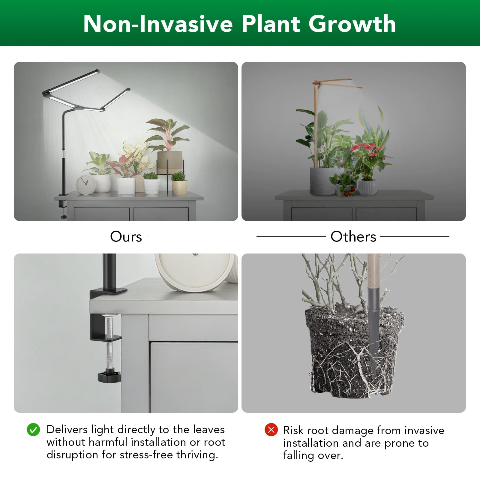 Sondiko - Luces de cultivo de espectro completo para plantas de interior, luz LED de crecimiento con temporizador automático, regulable de 9 niveles, luces de planta de ángulo ajustable para cultivo