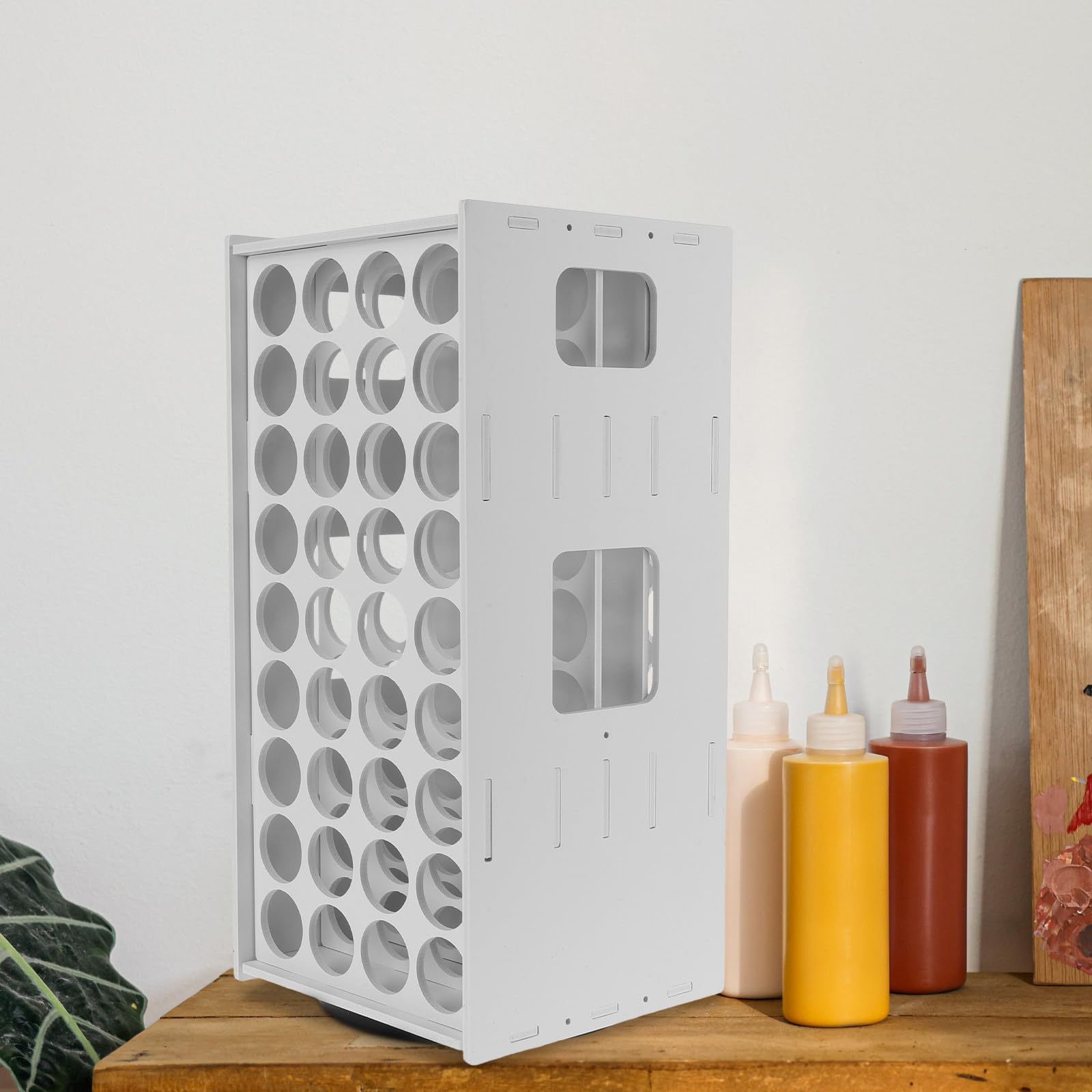 Organisateur Vertical Bois en de Emplacements 72 Multi-slots Rangement pour de Flacons de Pigments pour Création Artistique