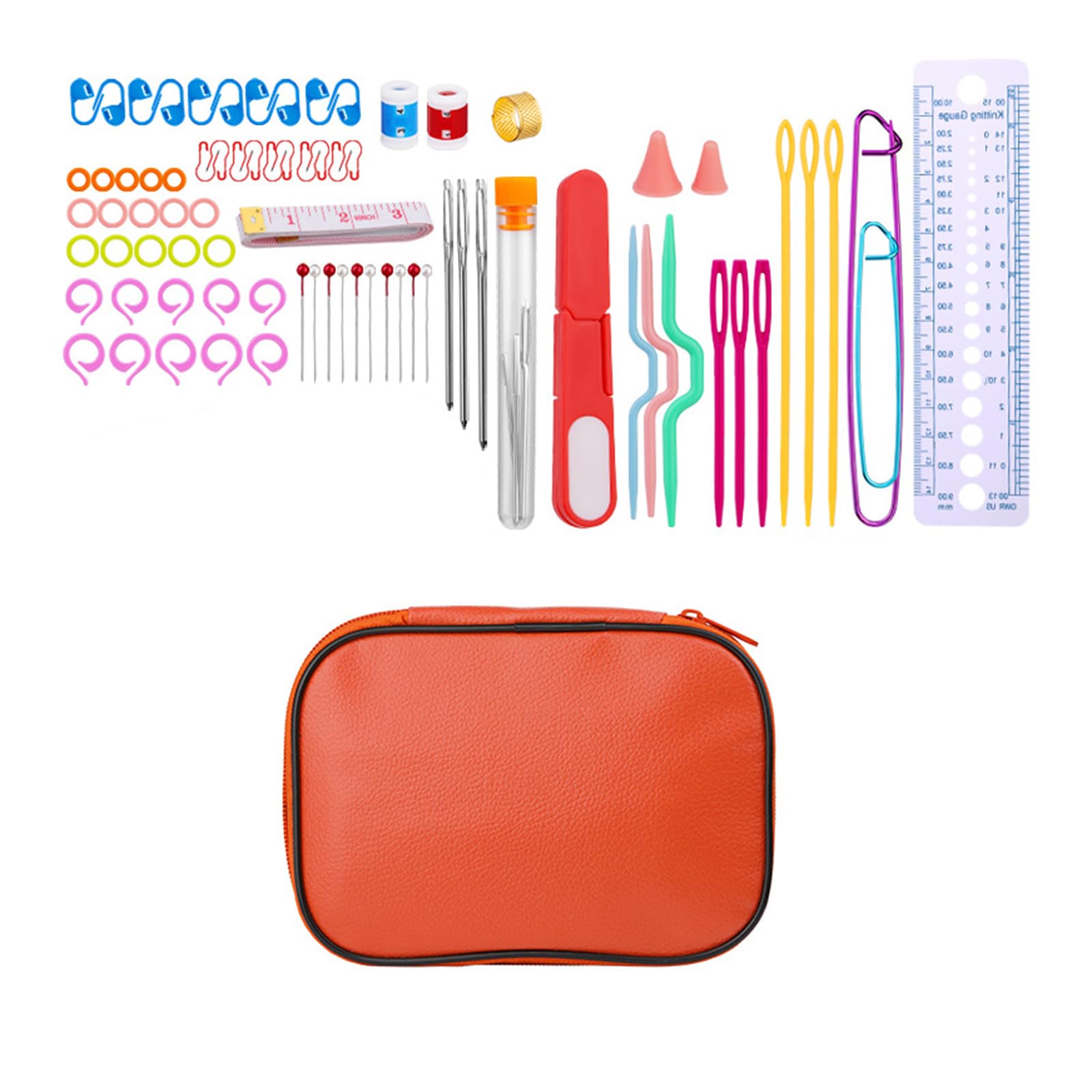 Jazuaiao Ergonomic Crochet Hook Sewing Needle Knitting Accessories Set with Crochet Bag for Beginner Hobbyist Knitting Project Hook Set