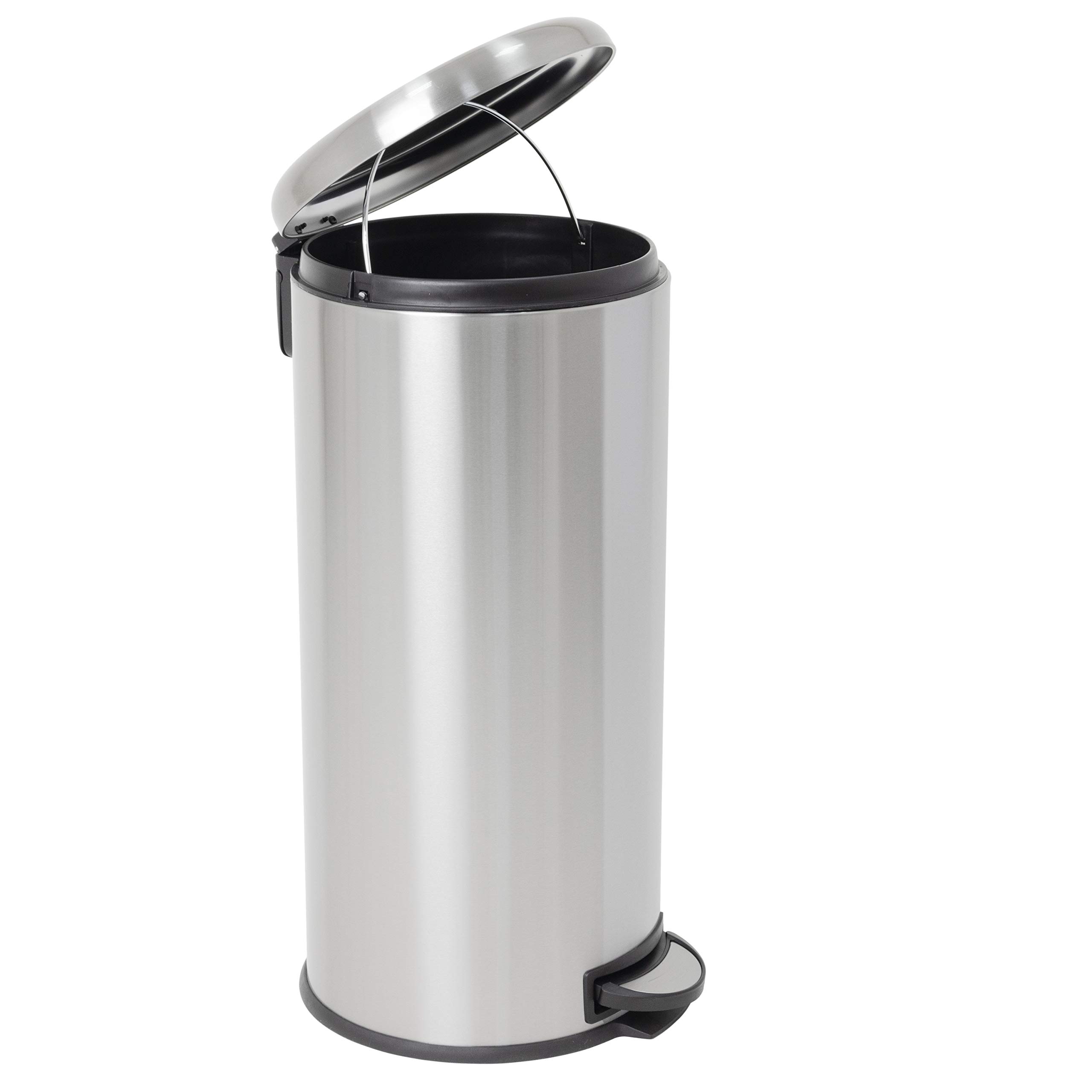 Basic-Treteimer Edelstahl 30L URBAN mit gewölbtem Deckel Eimer