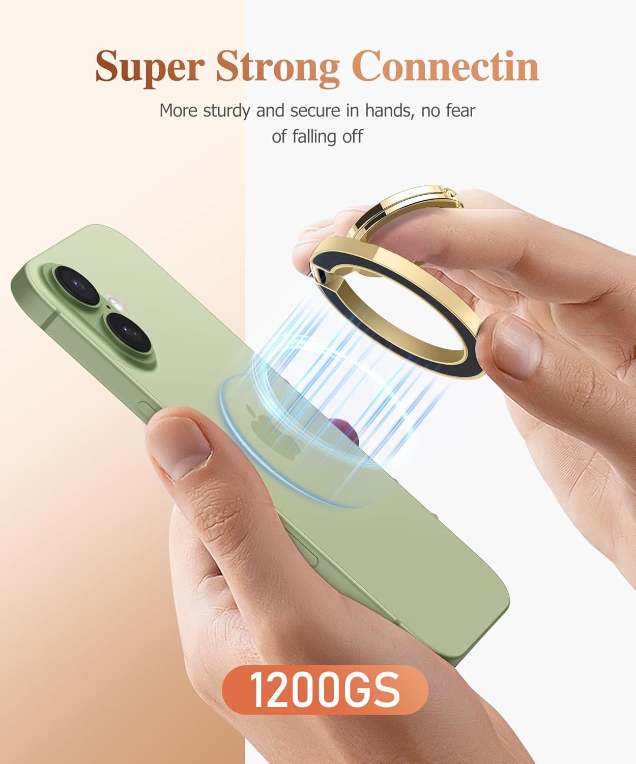 GVIEWIN Bundle - Compatible with iPhone 17 Floral Case (Bloomtrail/Colorful) + Magnetic Phone Ring Holder (Glitter/Green)