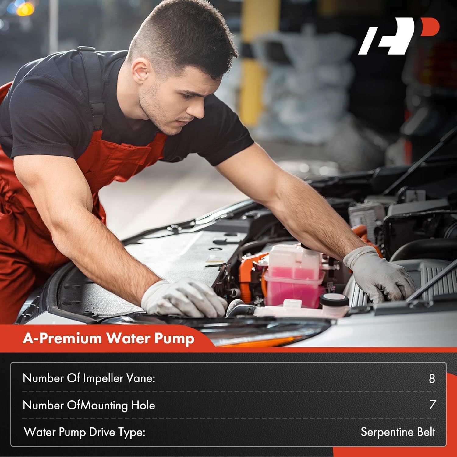 A-Premium Engine Water Pump W/Gasket - OHV V8 5.0L 5.8L - Compatible with ford - E,F Class - 87-96 - F-150, F-250, E-150 E-250 E-350 Econoline Club Wagon, Bronco & More, Replace# E7TZ8501A