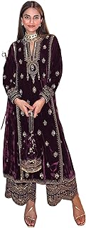Fashion Indain/Pakistani Wedding Look Straight Plazo Salwar Kameez Ready to Wear Suit With Dupatta For Women-2003 - Buy now