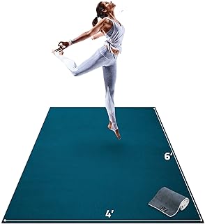 Large Yoga Mat - 6' x 4' x 8mm Extra Thick & Comfortable, Non-Toxic, Non-Slip, Barefoot Exercise Mat - Yoga, Stretching, C... Price In India