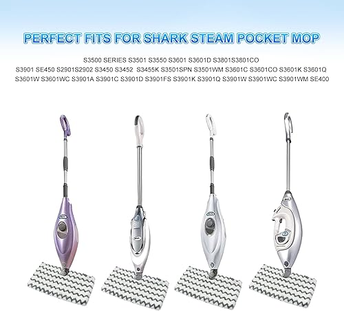 Miniatura 2 de Almohadillas de repuesto para trapeador de vapor Shark S3500 Series S3501 S3601 S3550 S3901 SE450 S3801CO S3601D S2901 S2902 Shark Steam Pocket Mop,