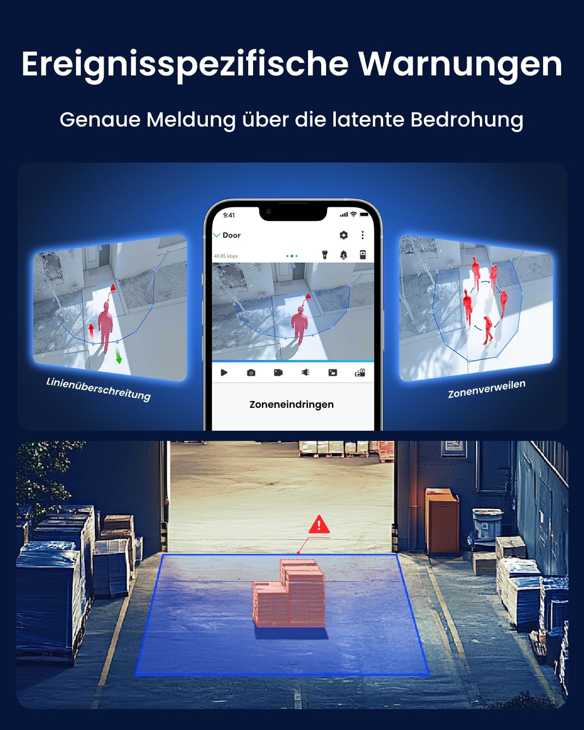 Reolink 4K Überwachungskamera Aussen, 125° Diagonalansicht, Farbnachtsicht, smarte Erkennung, Perimeterschutz, Objektentfernungserkennung, Erkennung von vergessenen Objekten, IP67 wetterfest, RP-PCB8M
