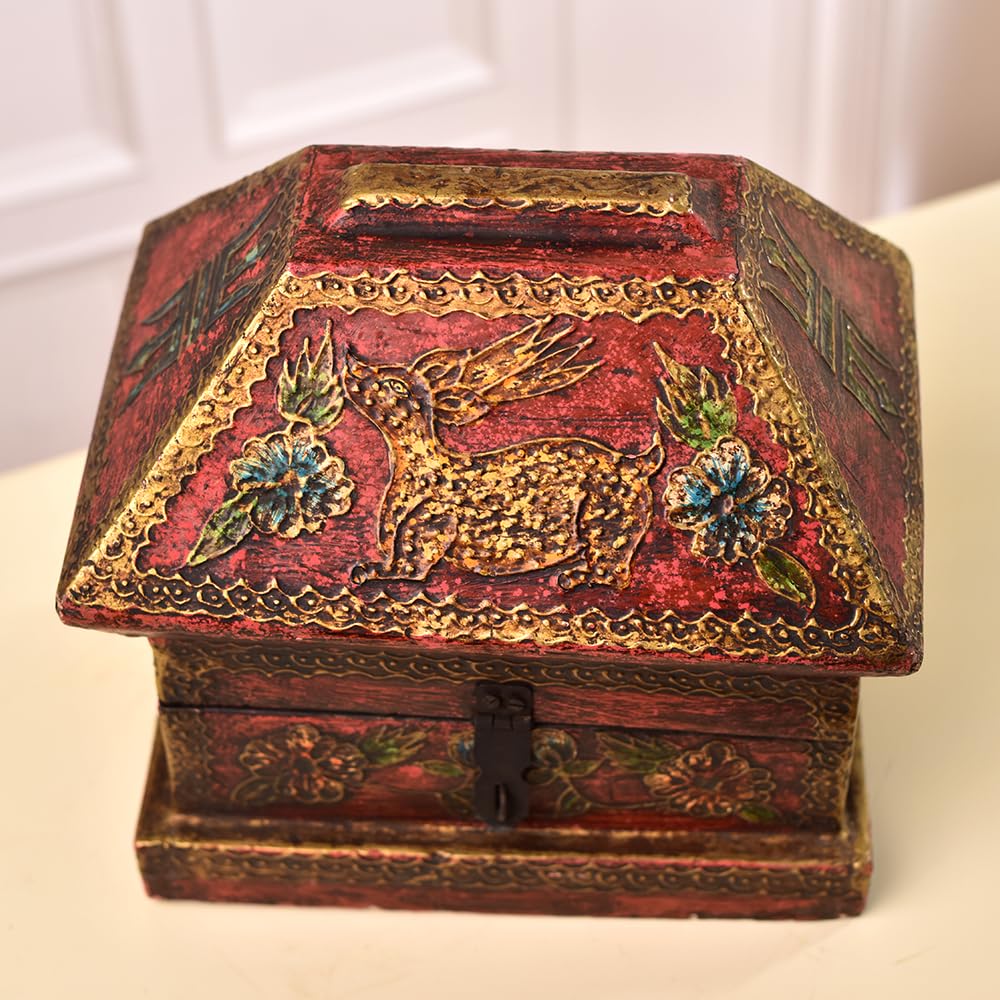 Amazon.com: Indian Shelf Multicolor Vintage Treasure Chest