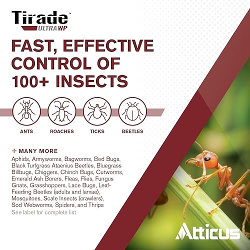 Miniatura 4 de Atticus Insecticida Tirade Ultra WP (14.82 oz)  Arañas de control de insectos para interiores y exteriores, hormigas, mosquitos, cucarachas  10%