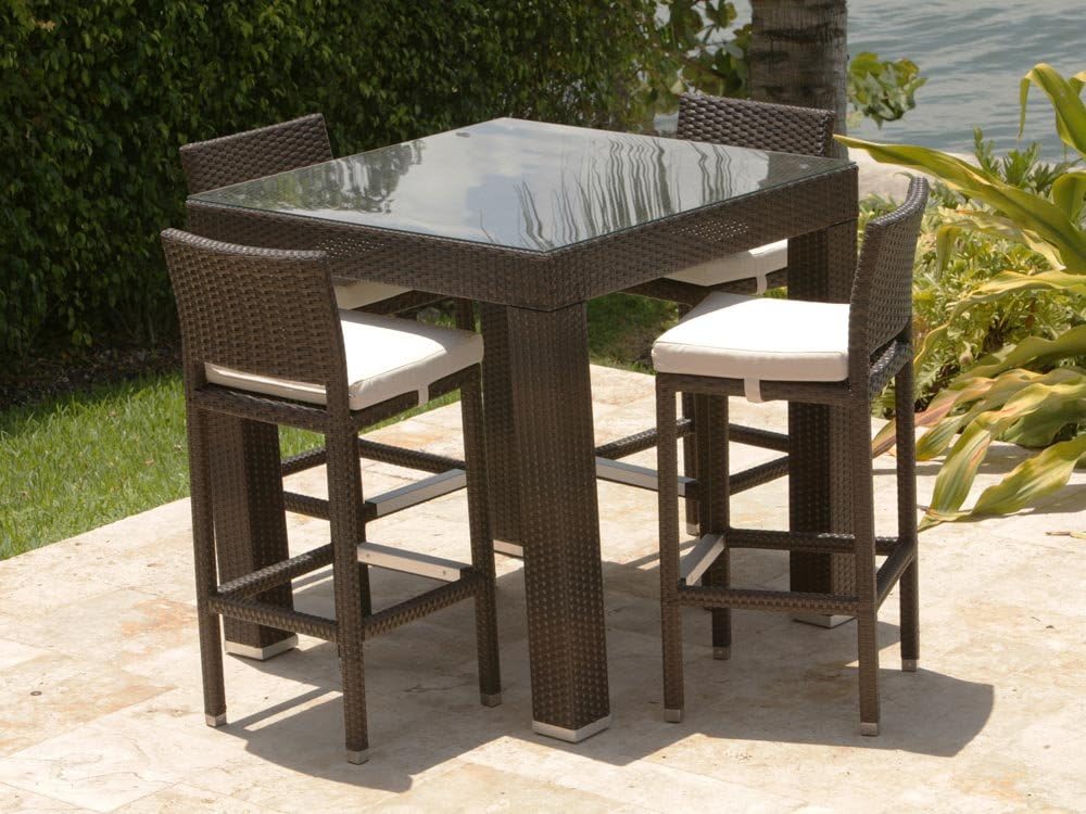 Source Outdoor Zen 5 Piece Wicker Pub Set Outdoor And