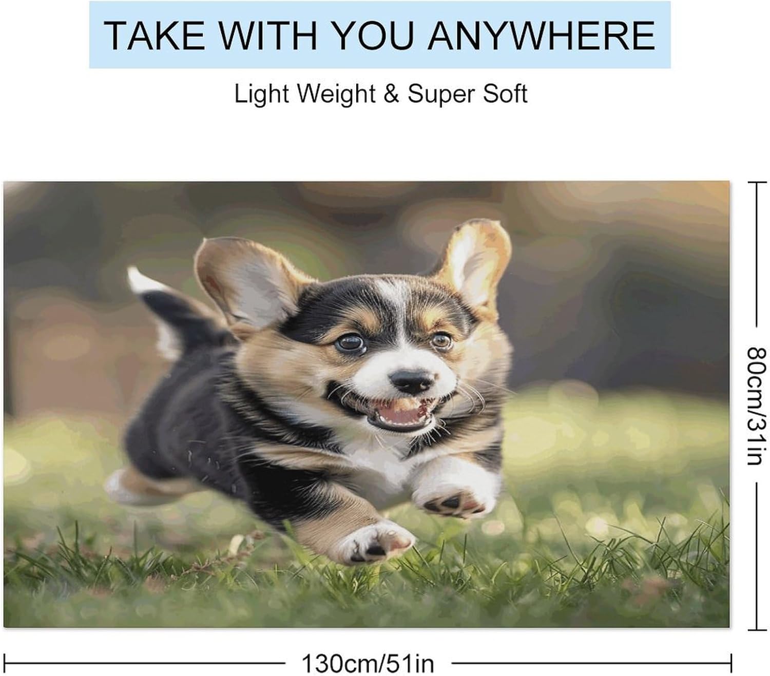 Swimming Towel, Running on Grass Printed Fashion Towel,Portable Towel,Durable Towel