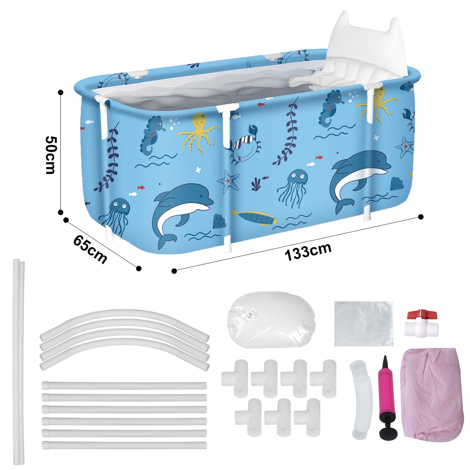 Vasca da bagno pieghevole per adulti, 140 x 68 x 47 cm, secchio da bagno a vapore di sauna, doccia e bagno di ghiaccio caldo, portatile non gonfiabile (verde)