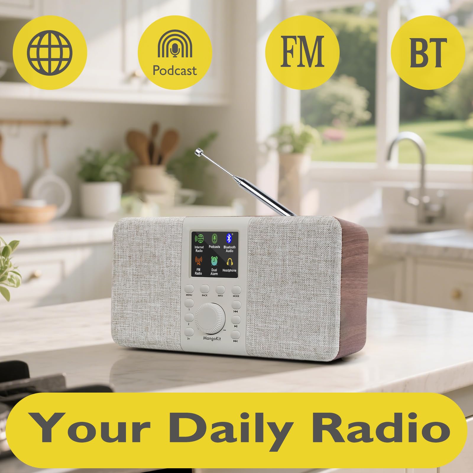 SR20 Stereo Smart Radio with WiFi Podcast Player Bluetooth Speaker - Dettaglio