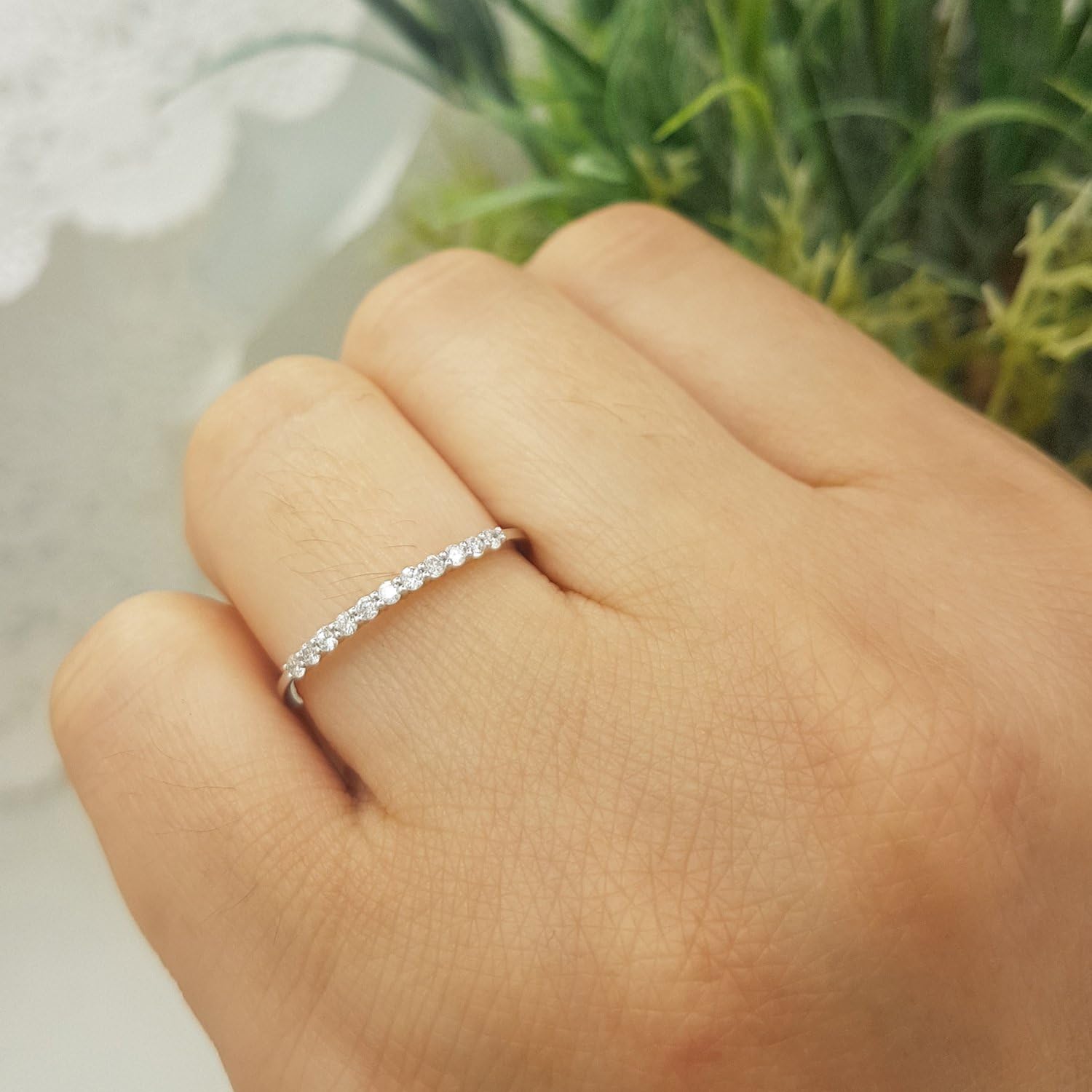 Dazzlingrock Collection 0.17 Ctw 10K Real Solid Gold Round White Natural Diamond Women Anniversary Wedding Ring Stackable Band - Image 4