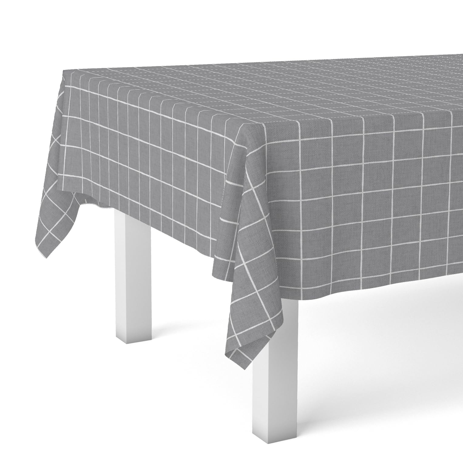 Martina Home Tablecloth Oilcloth Square Grey 260 x 140 cm