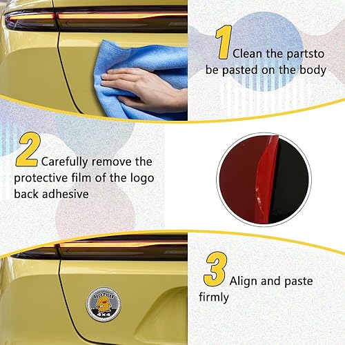 Miniatura 6 de Insignias de automóvil 3D, emblema con clasificación de pato, insignia automotriz de metal de 4 x 4, calcomanías de emblema redondo, emblemas