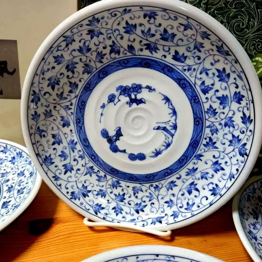 Ryuho Kiln Sanyo Pottery Old Imari Arabesque 8.9 inches (22.5 cm), Set of 5