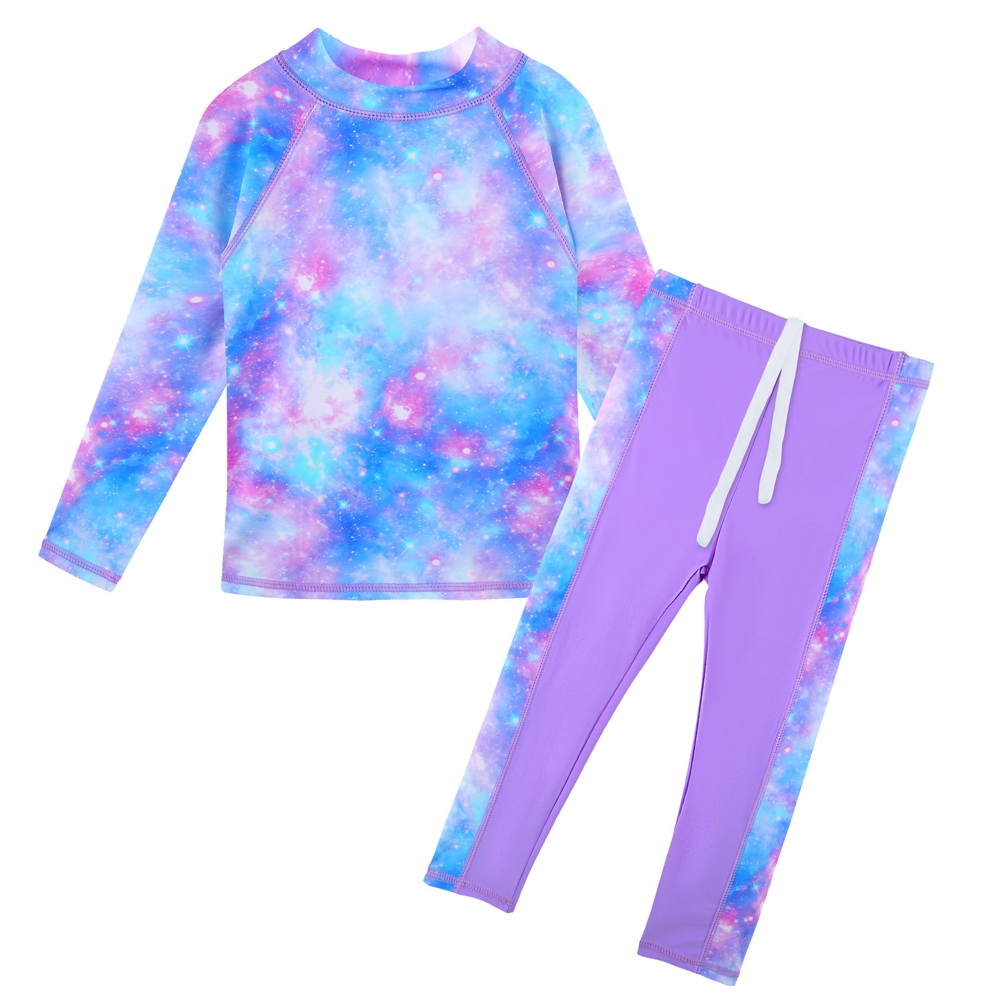 BAOHULU Girls Two Piece Swimsuit Long Sleeve Rash Guard for 2-14 Years