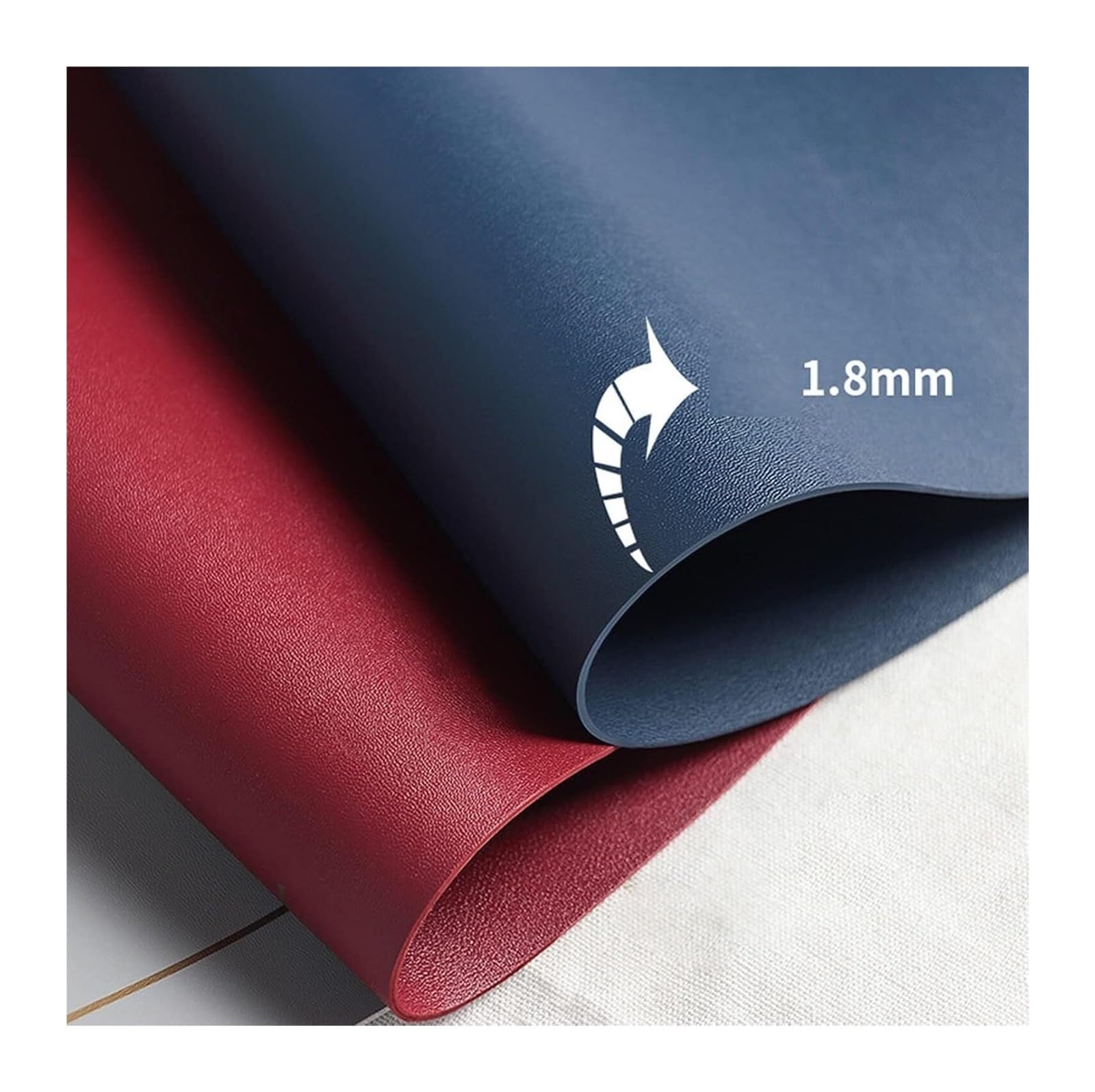 Juego de manteles Individuales y Posavasos de Cuero Reciclado: 4 manteles Individuales ovalados y 4 Posavasos for Decorar la Mesa del Comedor (Rojo)(Red)